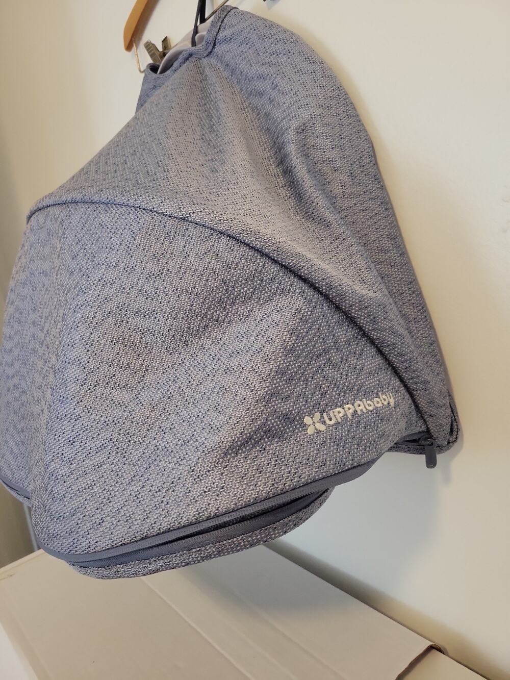 (NO FRAME) UPPAbaby Bassinet Carrycot Fabric Canopy Sun Shade Visor Gray Blue